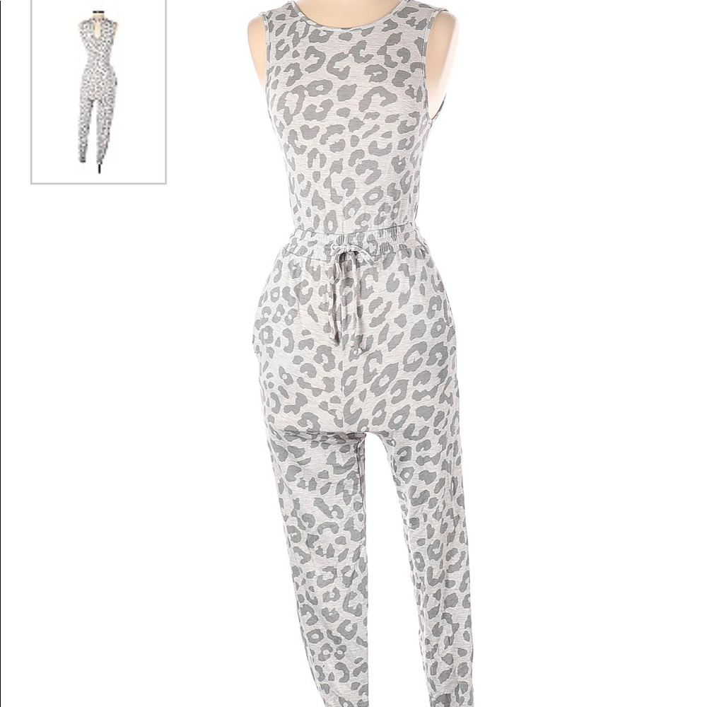 Knit jogger jumpsuit, soft French terry